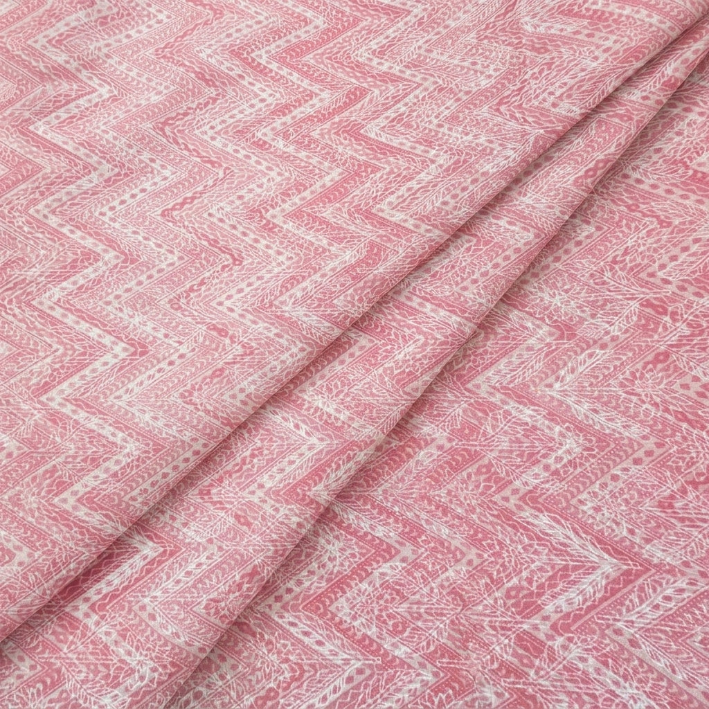 Folded Chevron Pink Chevron Cotton Fabric