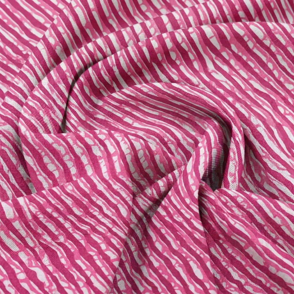 Swirled Stripes Pink Stripes Cotton Fabric