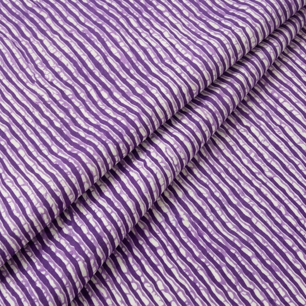 Folded Stripes Purple Stripes Cotton Fabric
