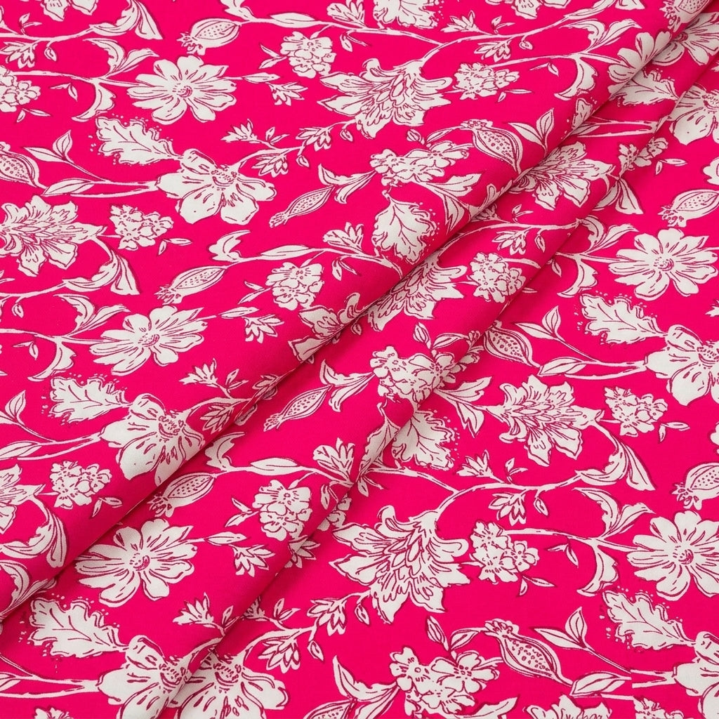 Floral Cotton Fabric - EL00311 - folds