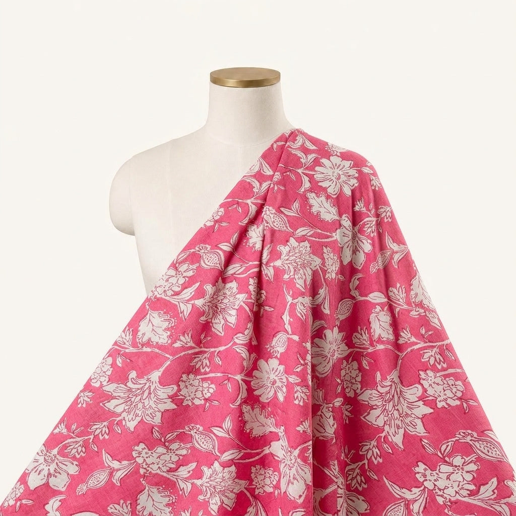 Floral Cotton Fabric - EL00311 - saree_drape