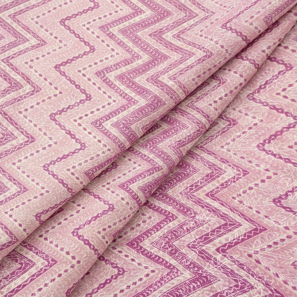 Folded Chevron Violet Chevron Cotton Fabric