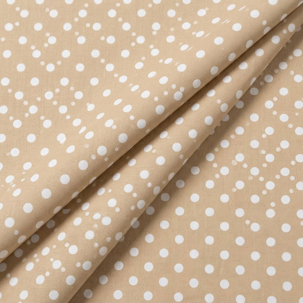 Folded Polka Dot Beige Polka Dot Cotton Fabric
