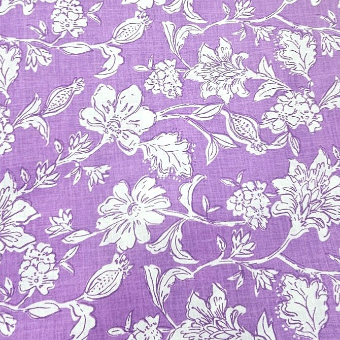 Floral Cotton Fabric - EL00314 - Flat fabric