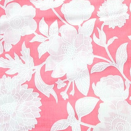 Pink Floral Cotton Fabric - EL00315 - EL00315 - Flat fabric