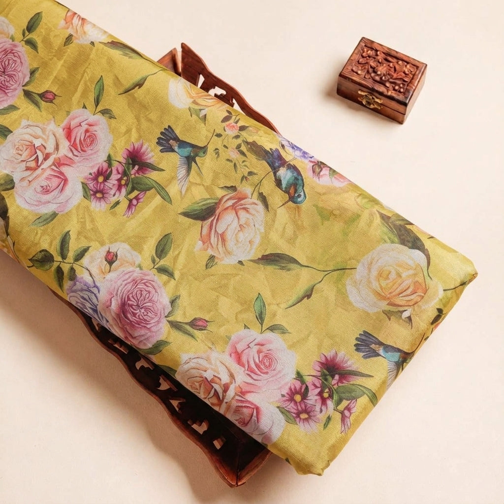 Yellow Floral Tissue Fabric - EM00194 - EM00194 - tray_3
