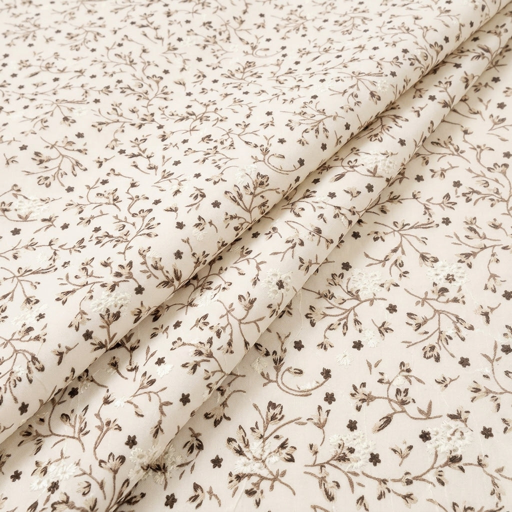 Folded Embroidery Cotton Fabric