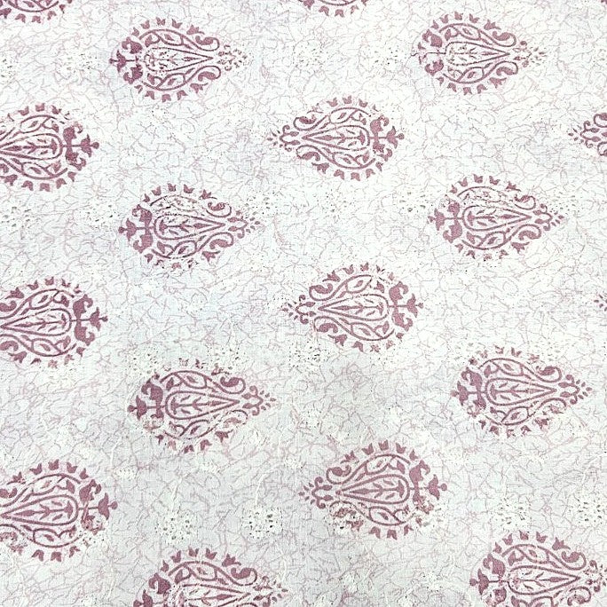 Pink Cream Embroidery Embroidery Fabric, laid flat