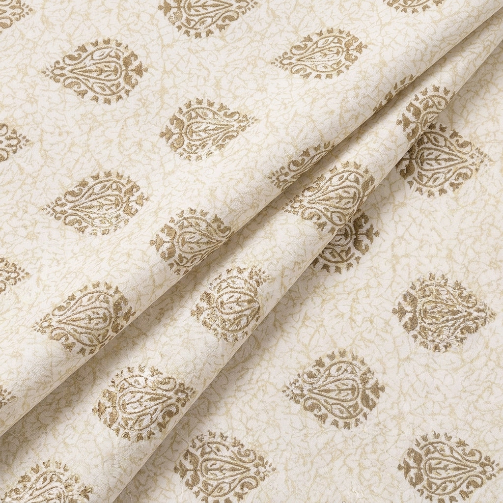Yellow Cream Embroidery Embroidery Fabric, folded