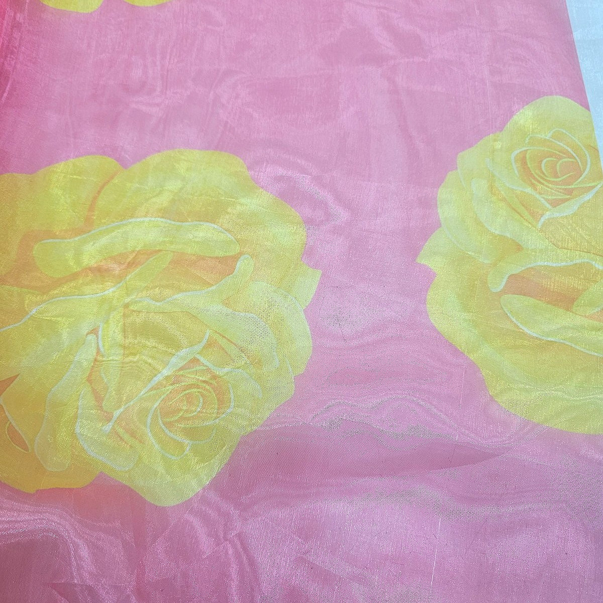 Pink Floral Tissue Fabric - EN00244 - EN00244 - Flat fabric