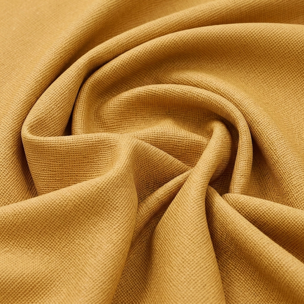 Swirled Gold Net Plain Net Fabric Showing Drape