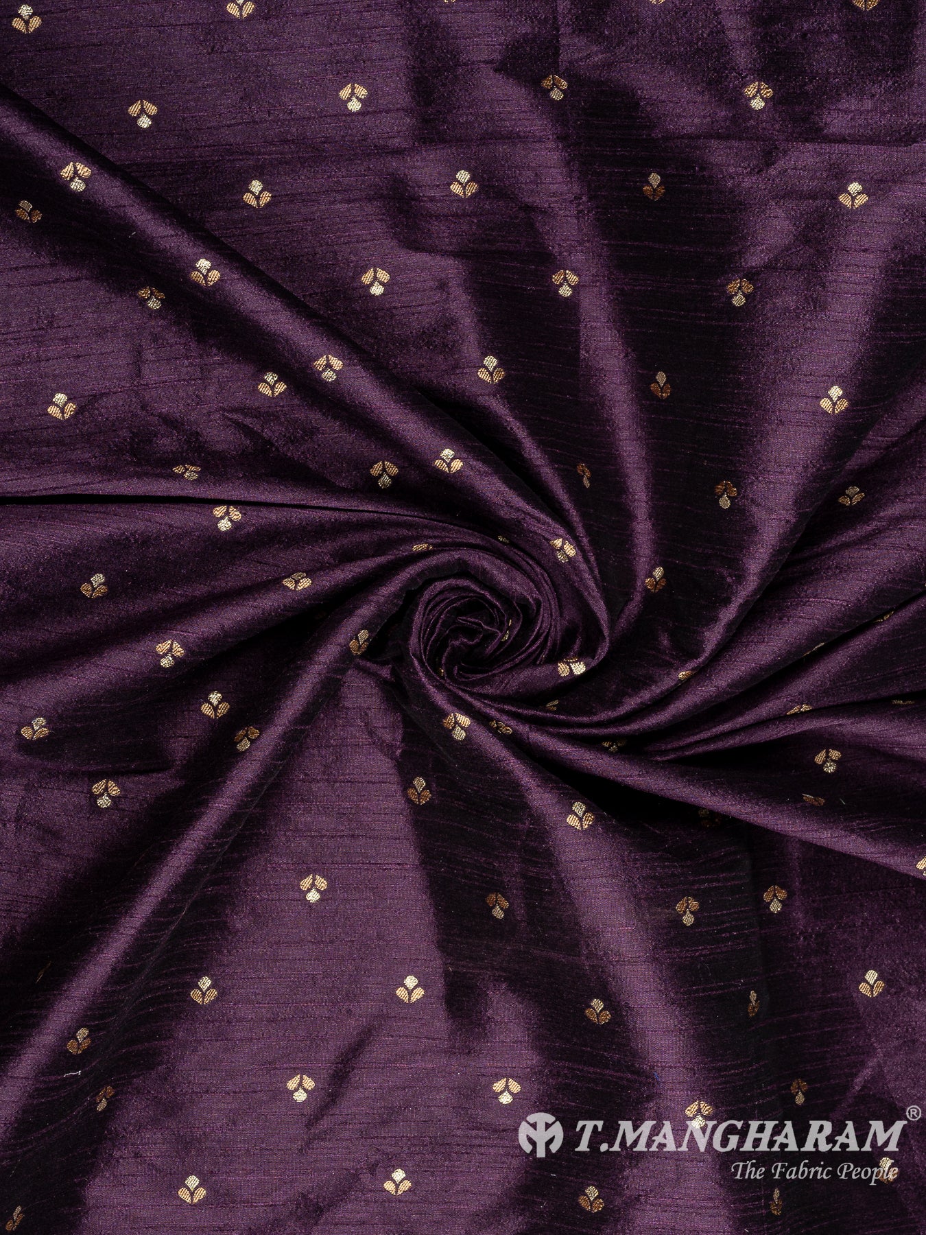 Purple Semi Banaras Fabric - EC10129 view-1