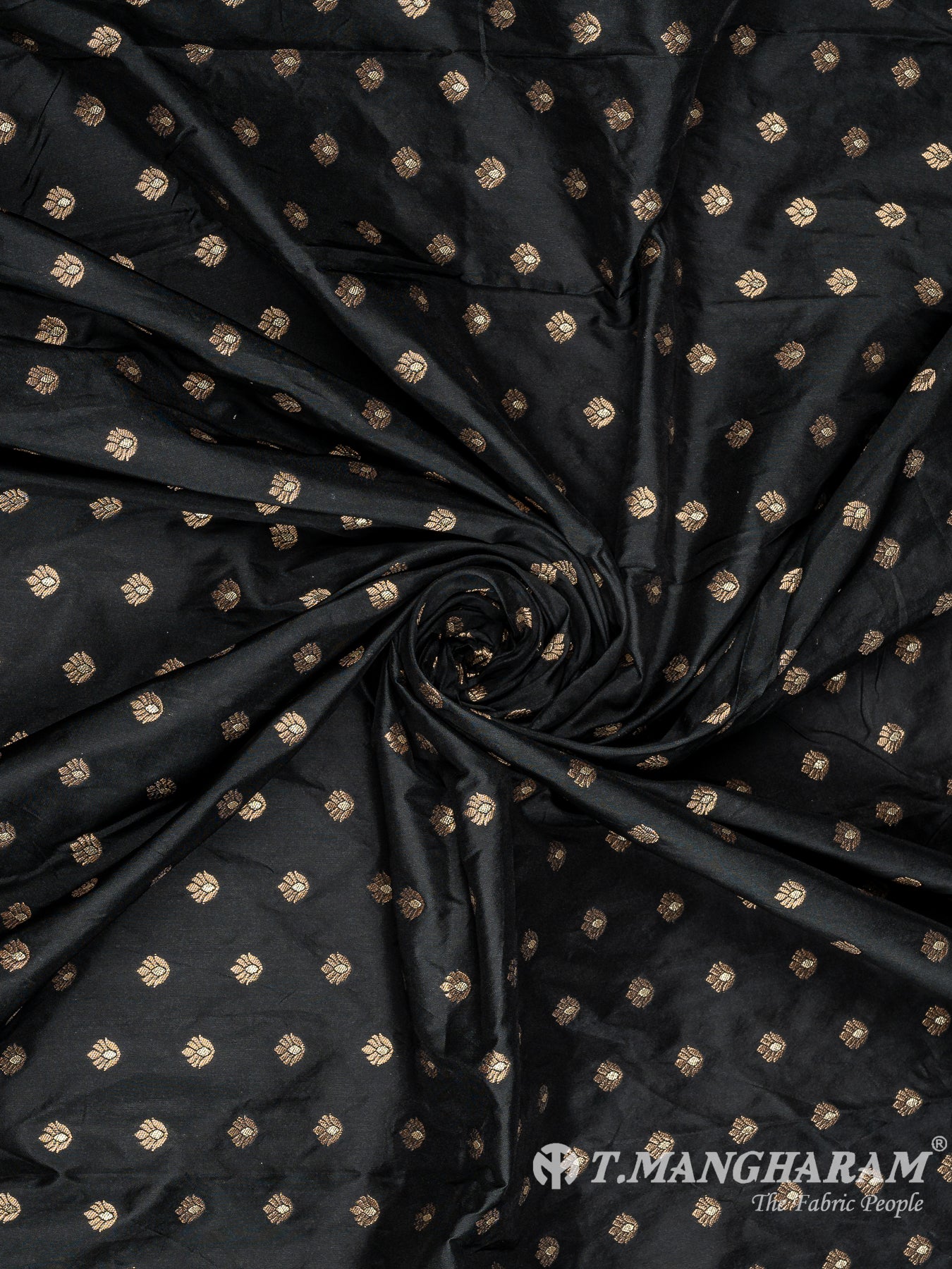 Black Semi Banaras Fabric - EC10112 view-1