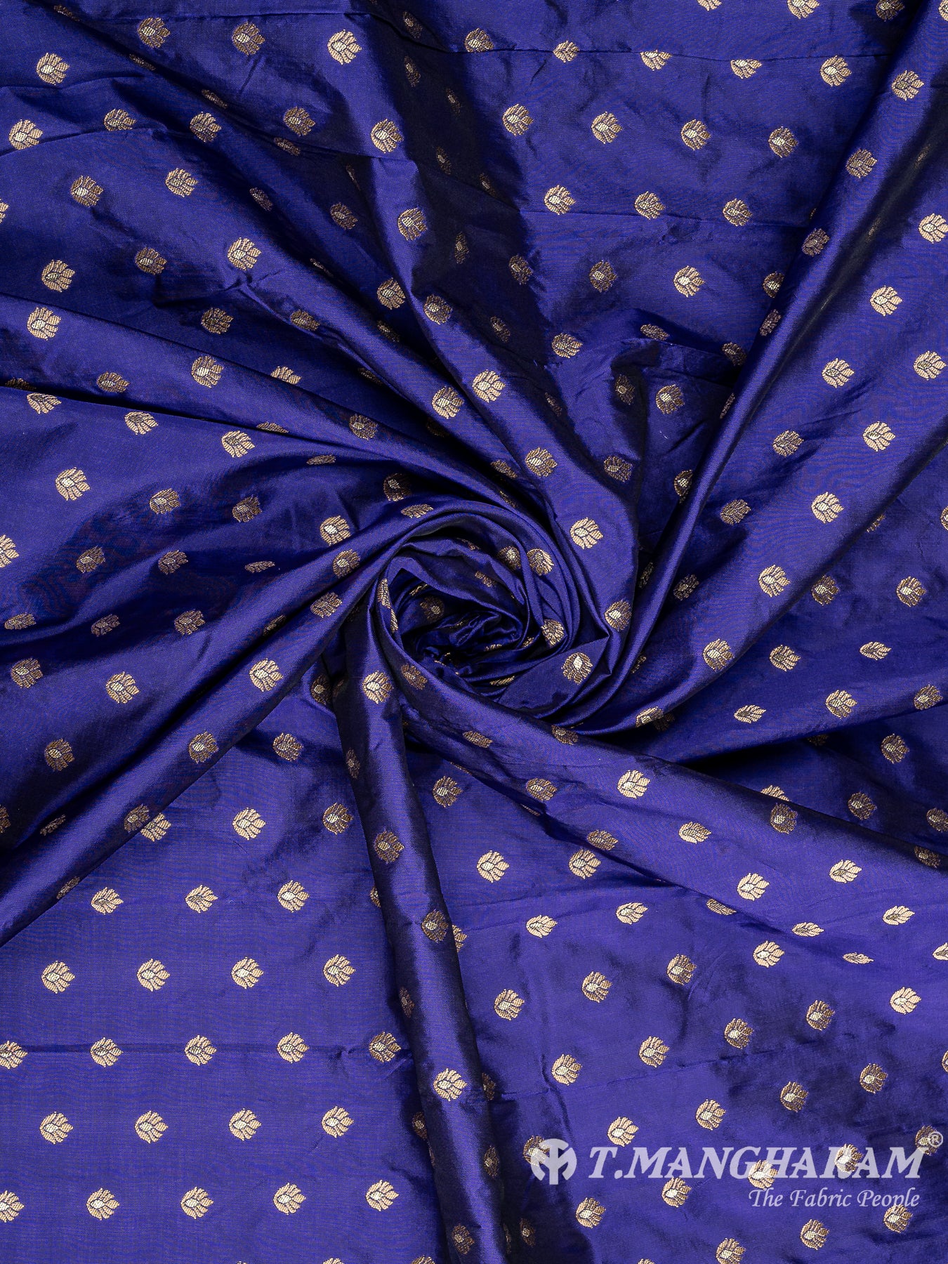 Blue Semi Banaras Fabric - EC10109 view-1