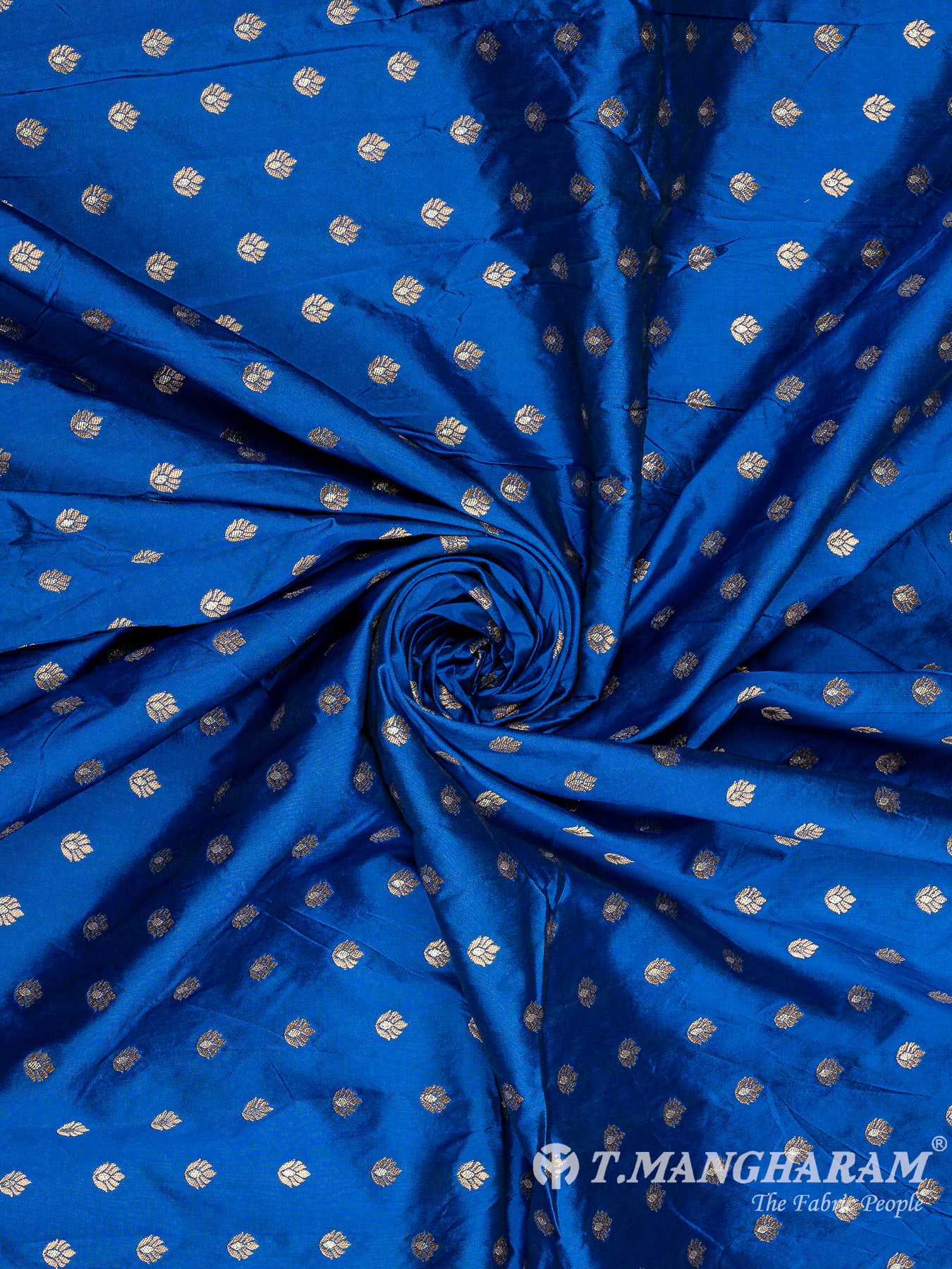 Blue Semi Banaras Fabric - EC10111 view-1