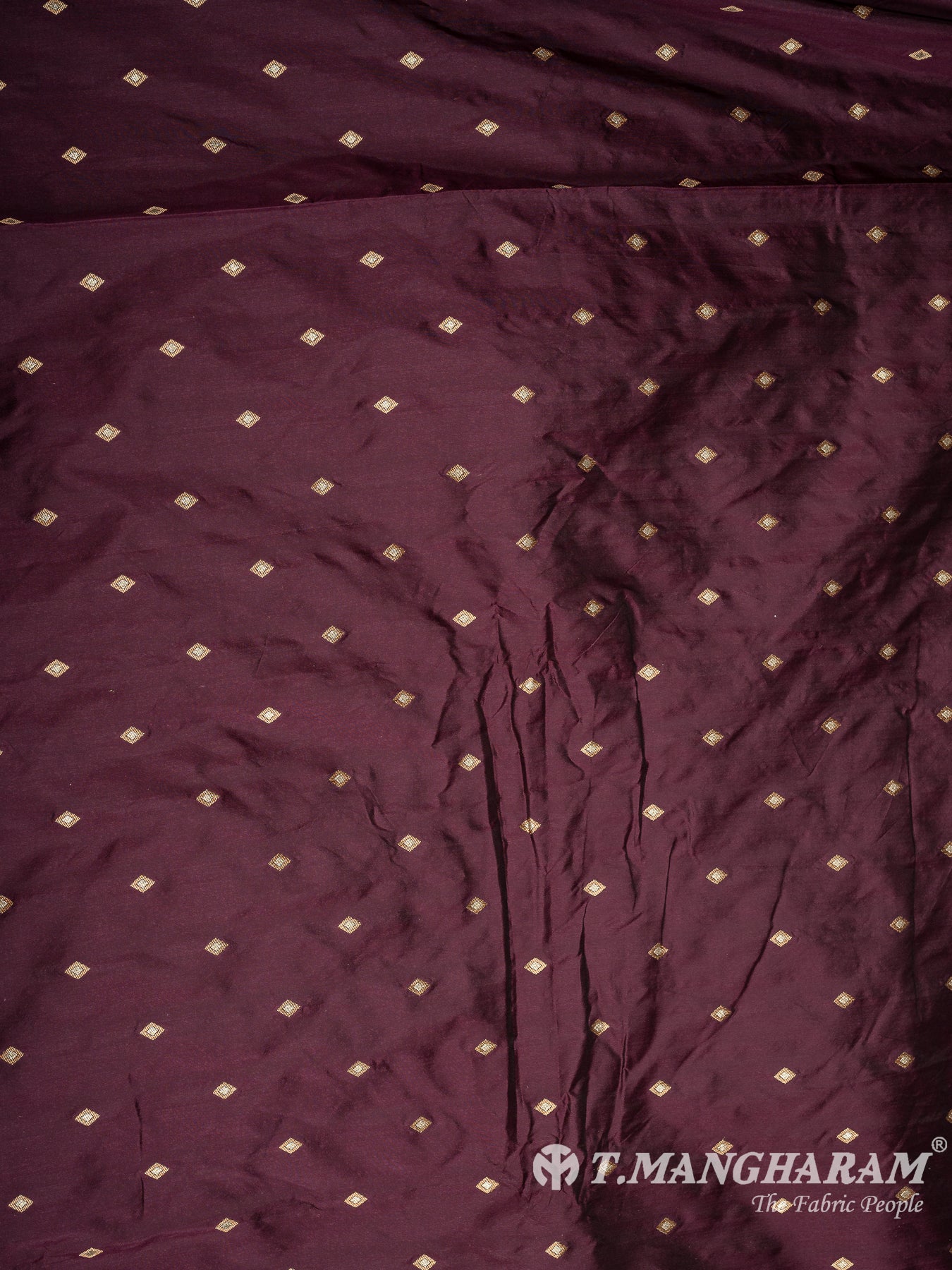Wine Semi Banaras Fabric - EC10084 view-3