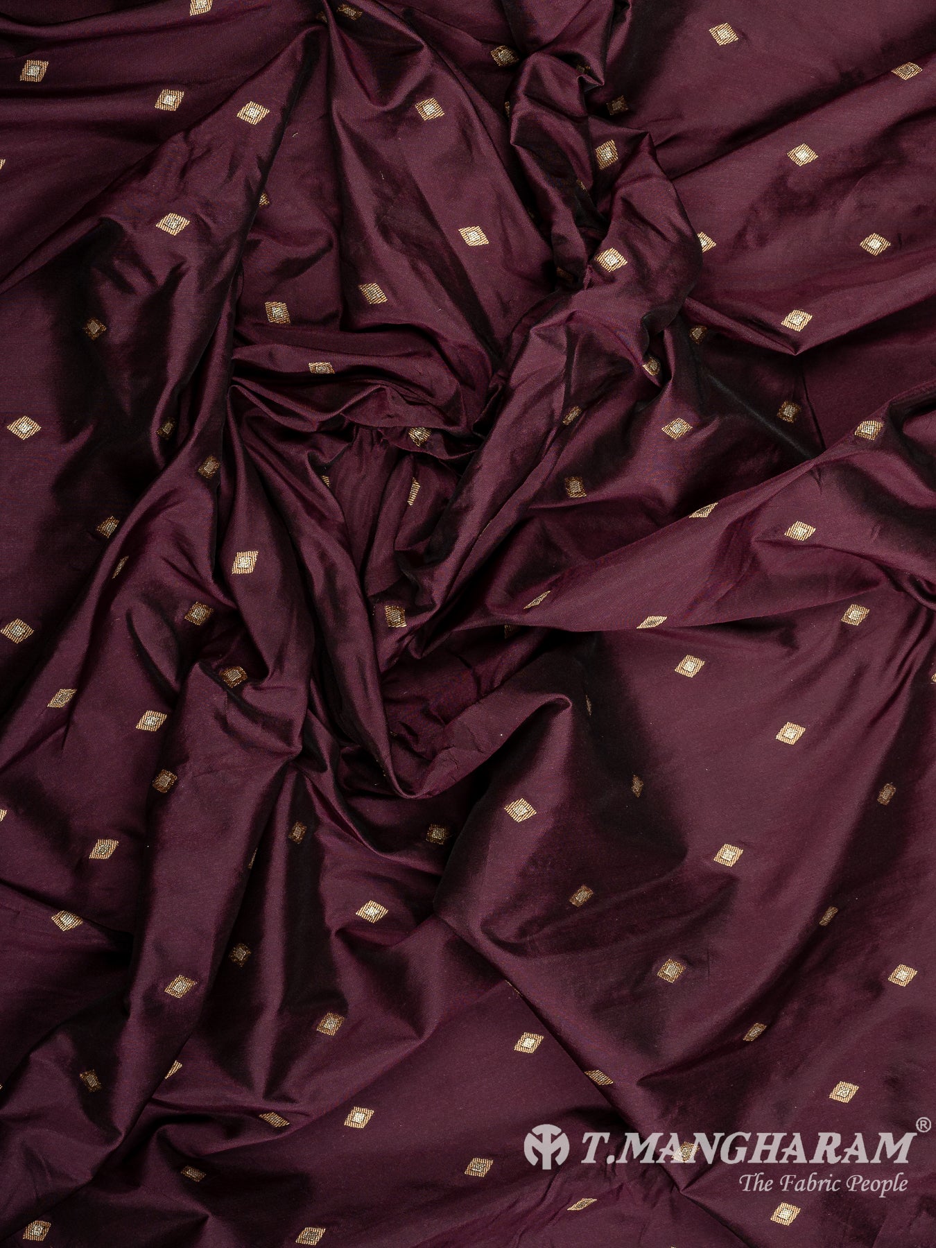 Wine Semi Banaras Fabric - EC10084 view-4