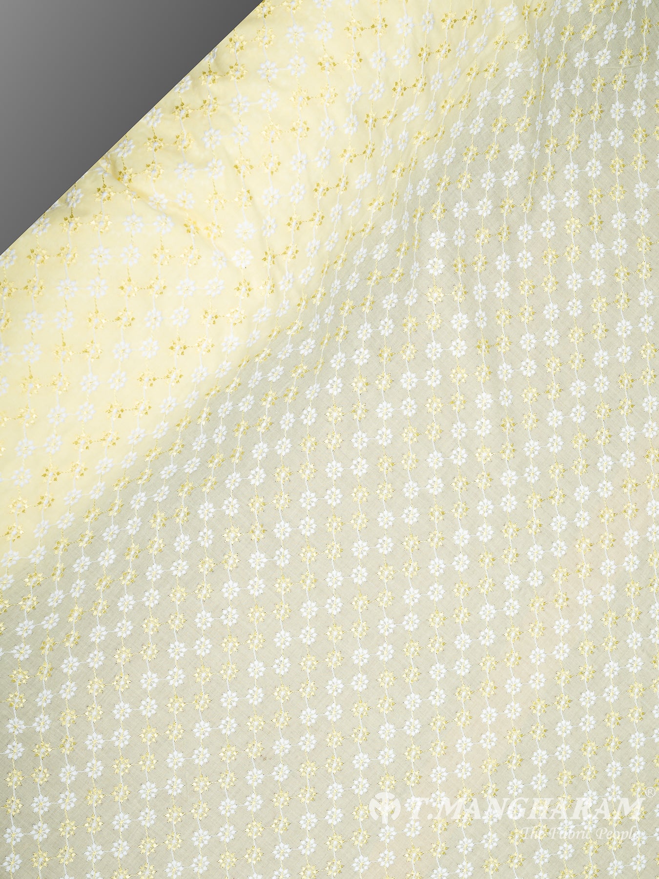 Yellow Cotton Embroidery Fabric - EB7413 view-2