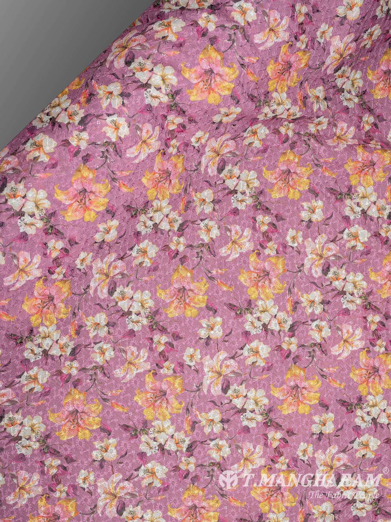 Purple Cotton Embroidery Fabric - EC10165 view-2