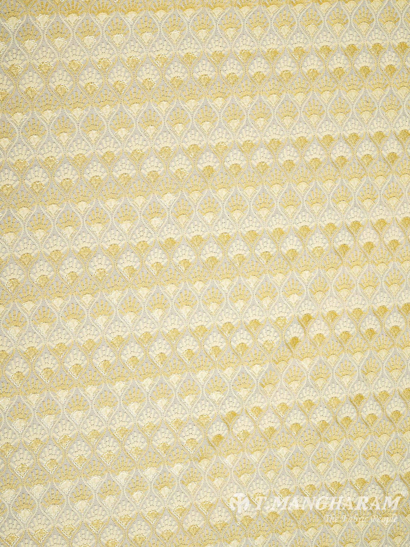 Yellow Cotton Embroidery Fabric - EC10193 view-3