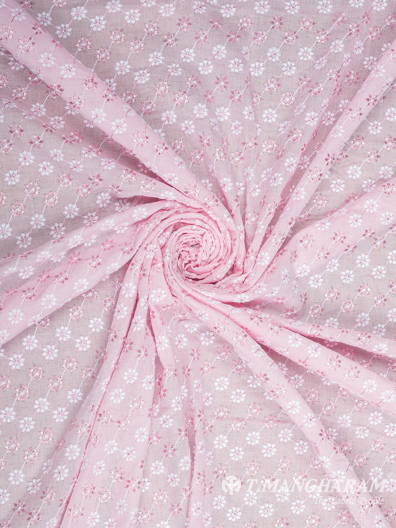 Pink Cotton Embroidery Fabric - EB7414 view-1