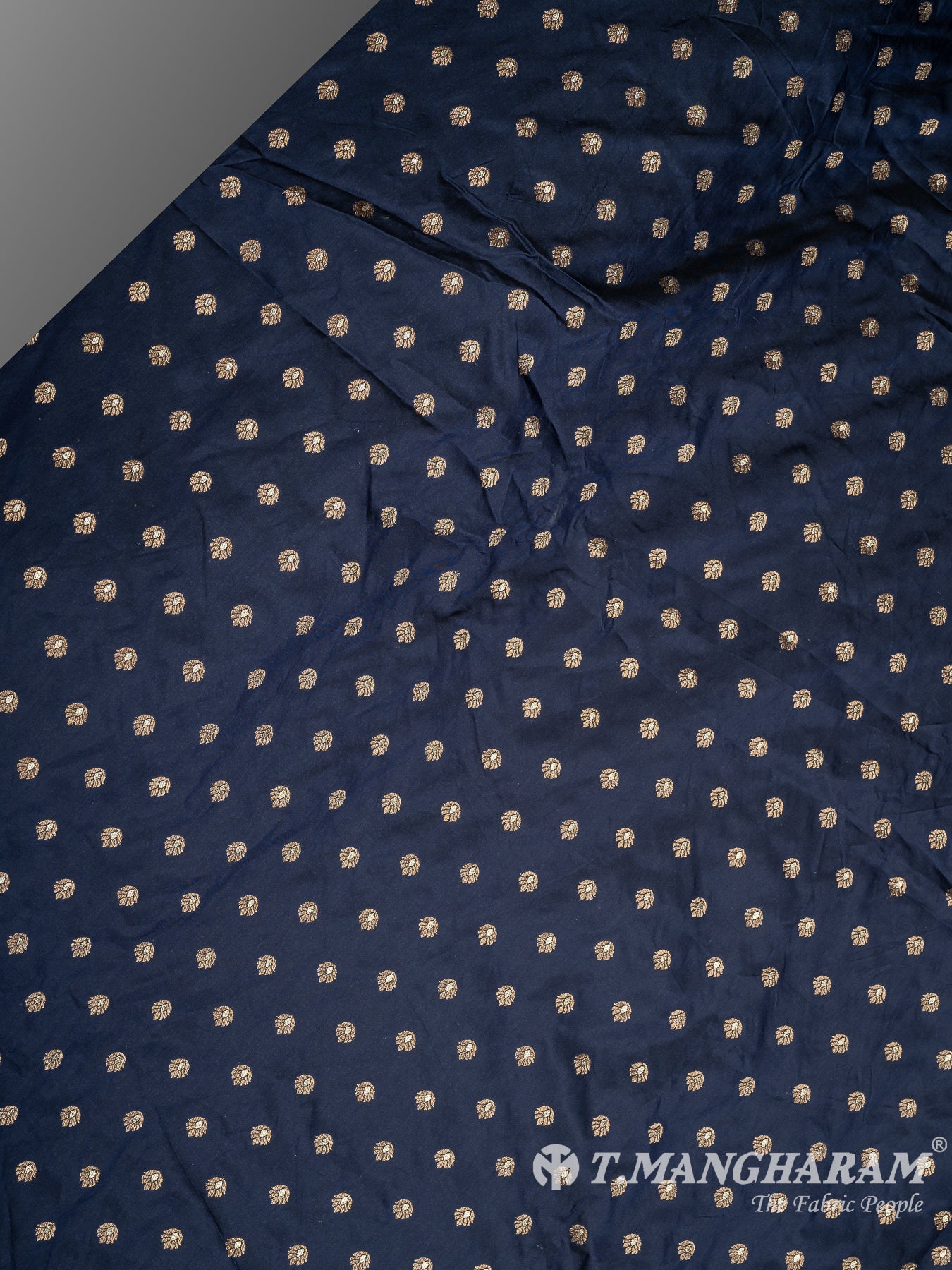 Navy Blue Semi Banaras Fabric - EC10110 view-2