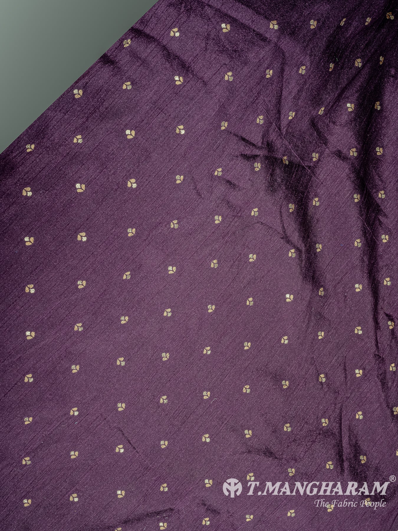 Purple Semi Banaras Fabric - EC10129 view-2