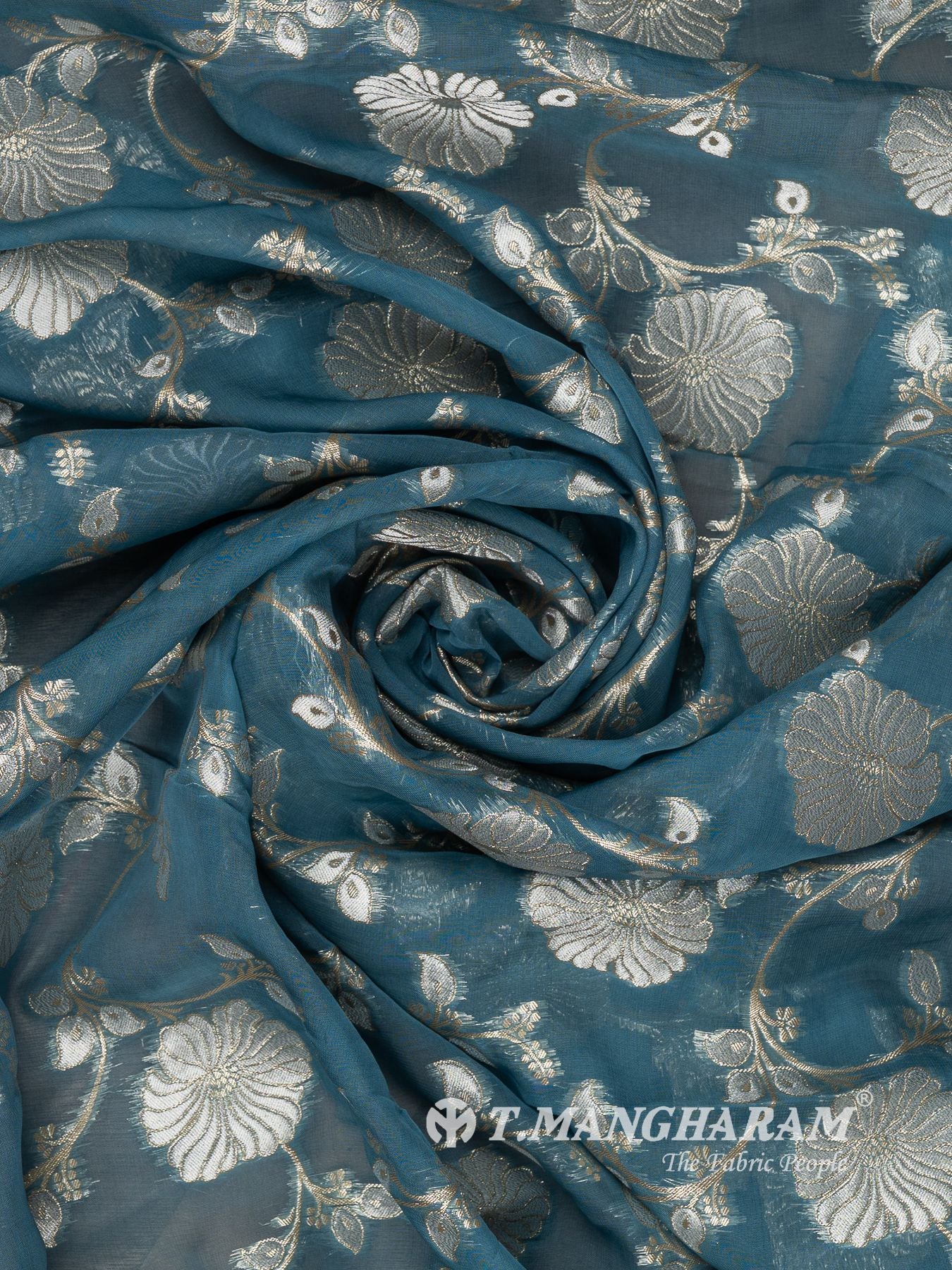 Blue Banaras Fabric - EC16314