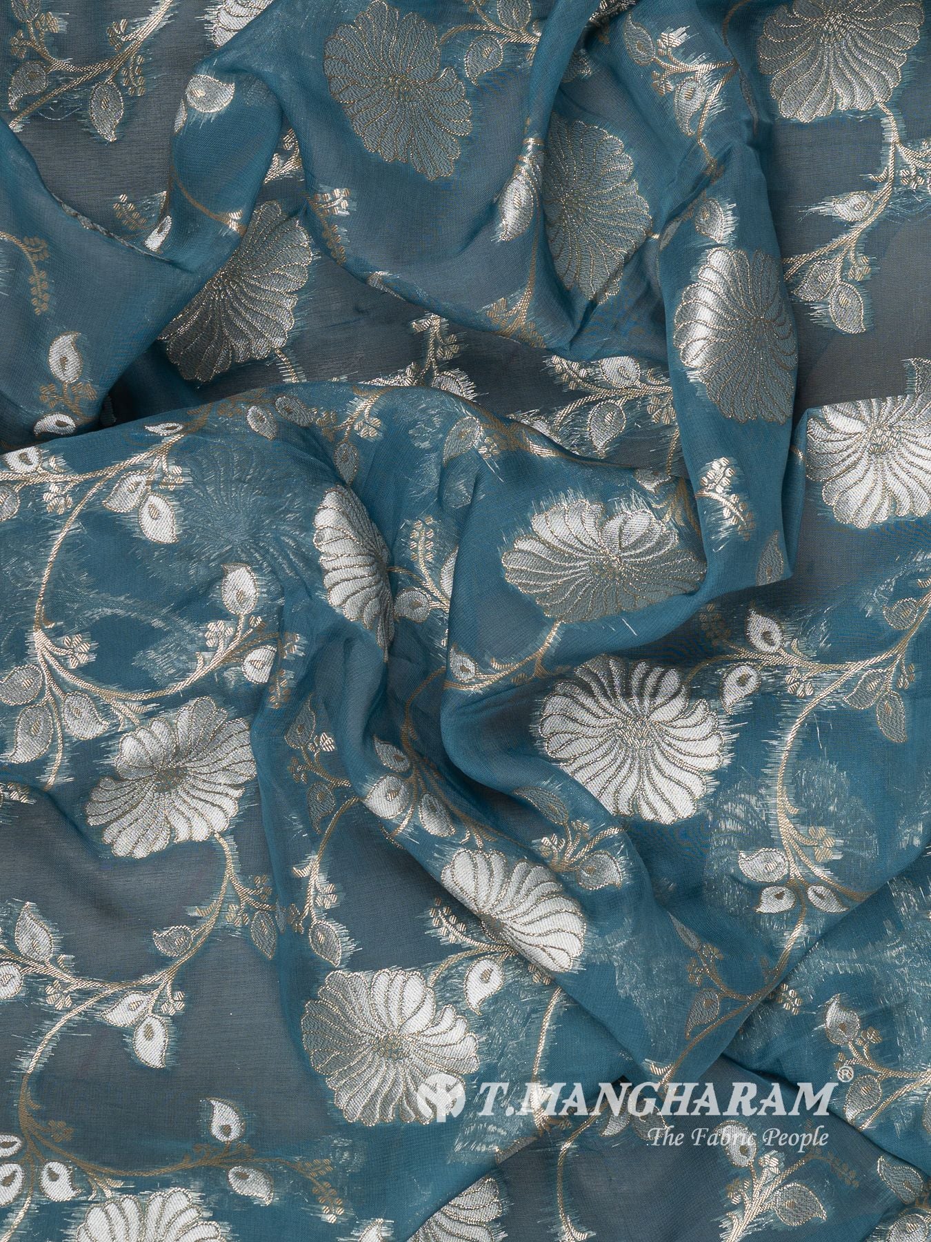 Blue Banaras Fabric - EC16314