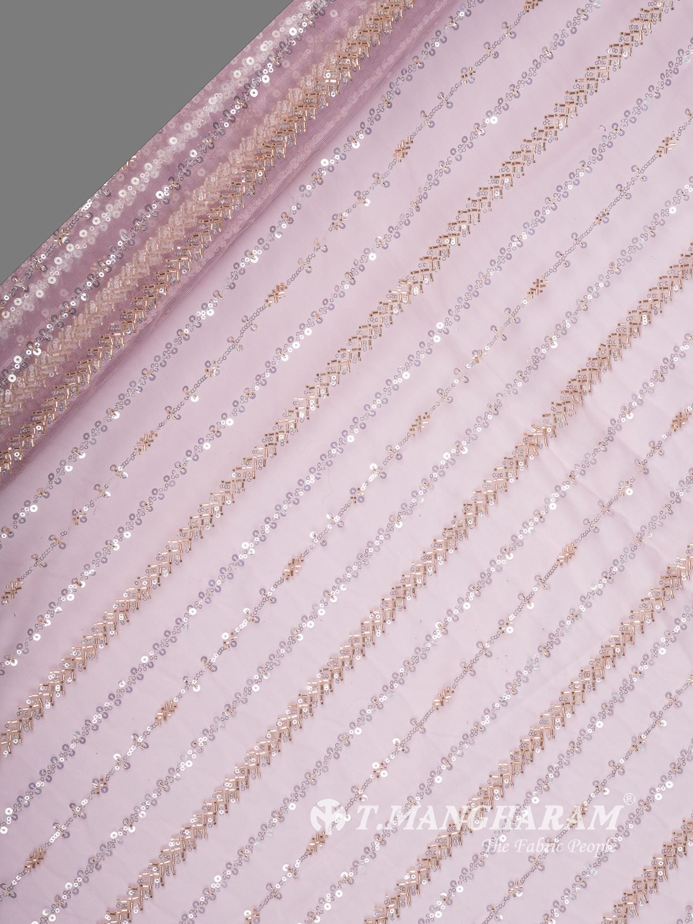 Violet Sequin Net Fabric - EA4097