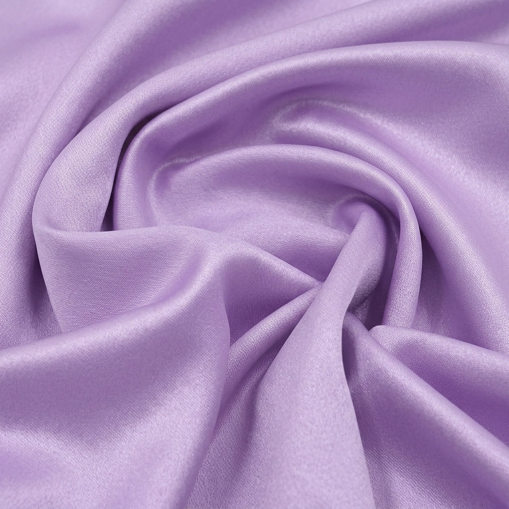 Plain Satin Fabric - Lilac - Swirl