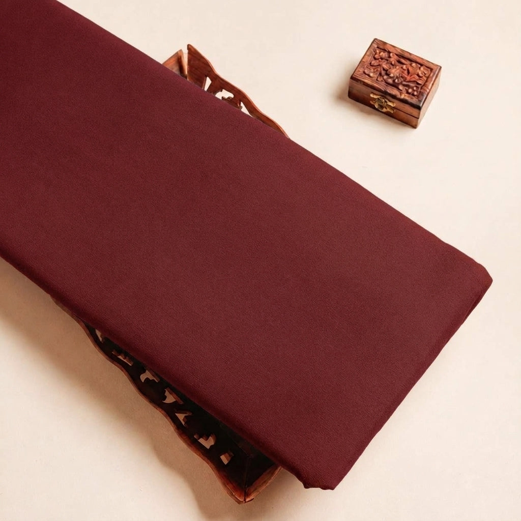 Plain Placeholder Crepe Fabric - Maroon Crepe - tray_3