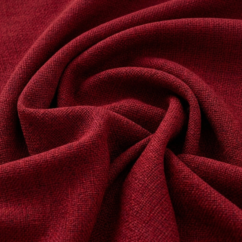 Swirled Maroon Net Plain Net Fabric Showing Drape