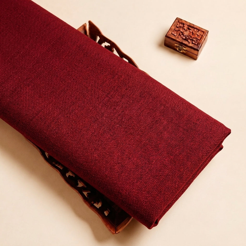 Maroon Net Plain Net Fabric