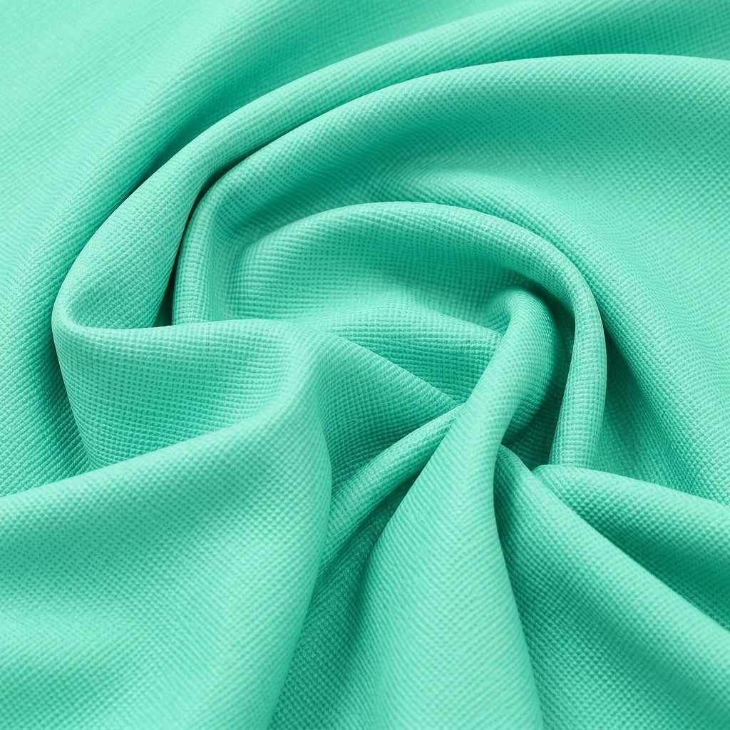Swirled Mint Green Net Plain Net Fabric Showing Drape