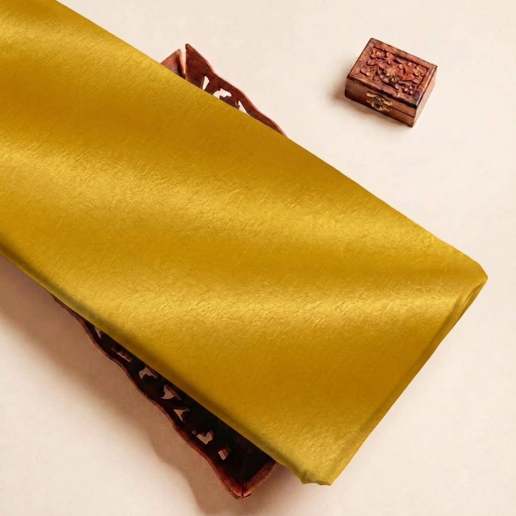 Plain Satin Fabric - Mustard - tray_4