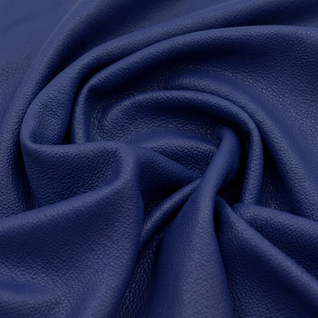 Swirled Plain Navy Blue Plain Crepe Fabric