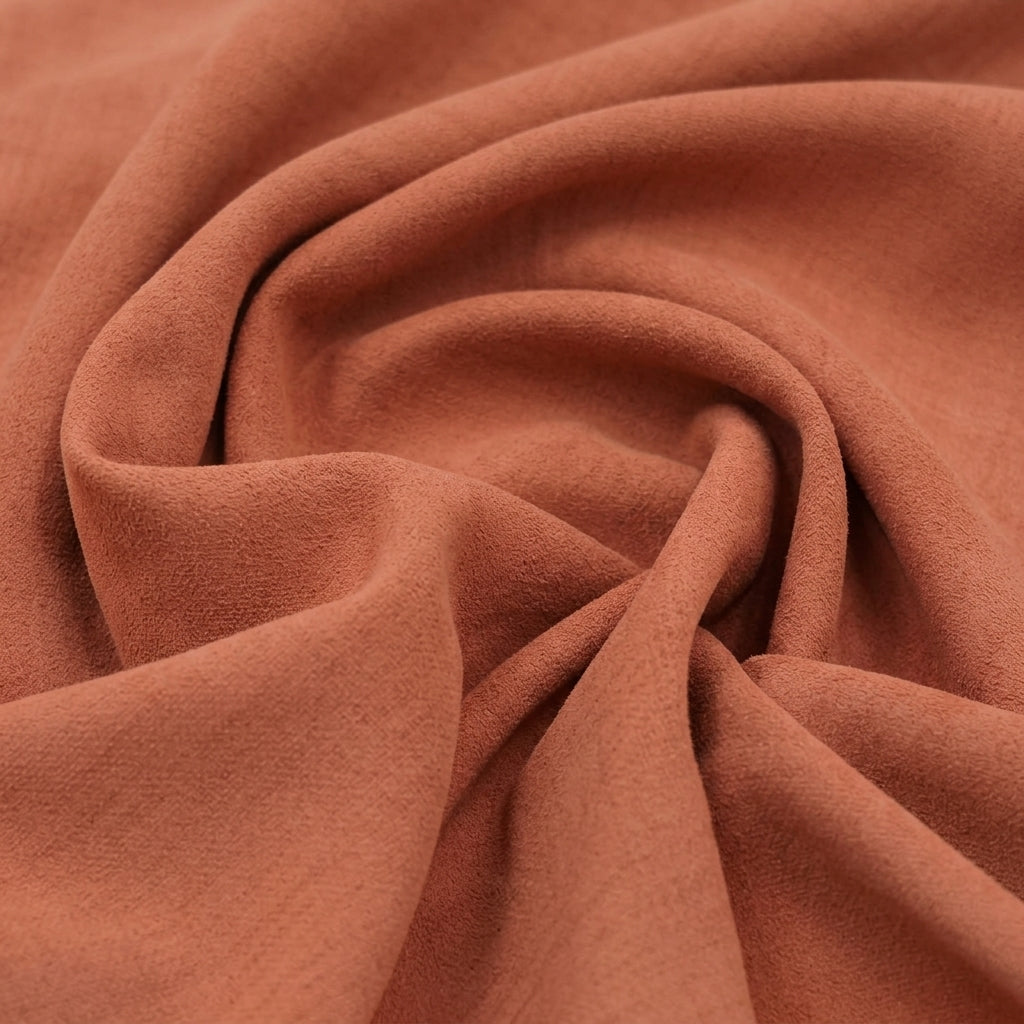 Swirled Plain Peach Plain Crepe Fabric