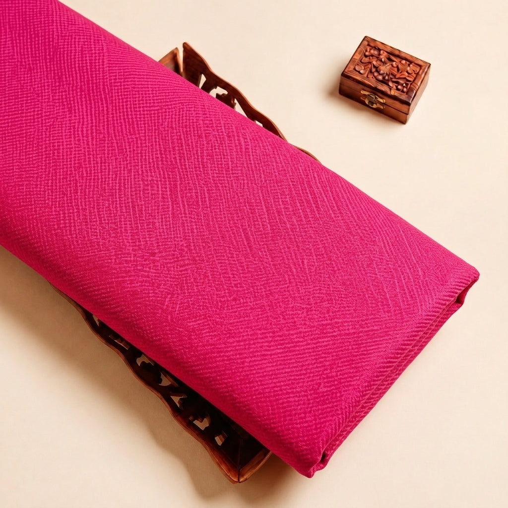 Rani Pink Plain Net Fabric, folded