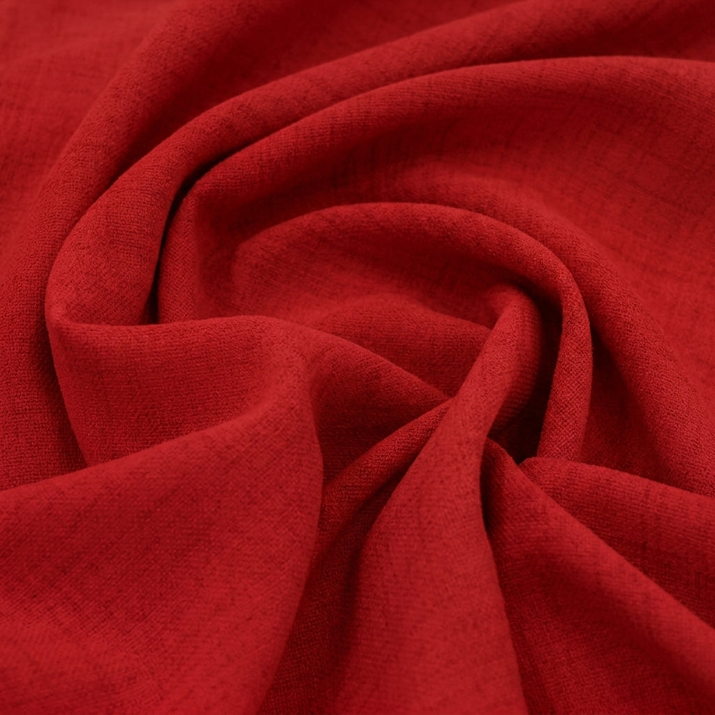 Swirled Plain Red Plain Crepe Fabric