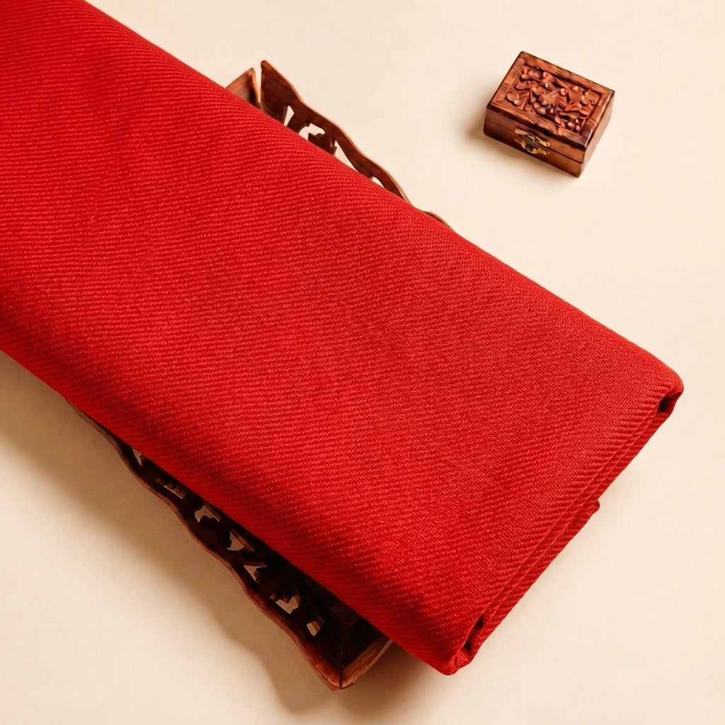Red Plain Net Fabric