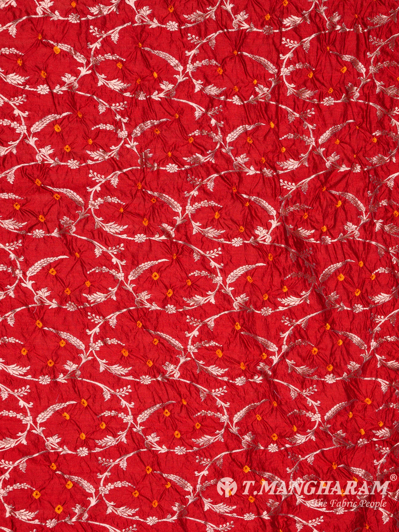 Red Banaras Fabric - EB5777 view-3