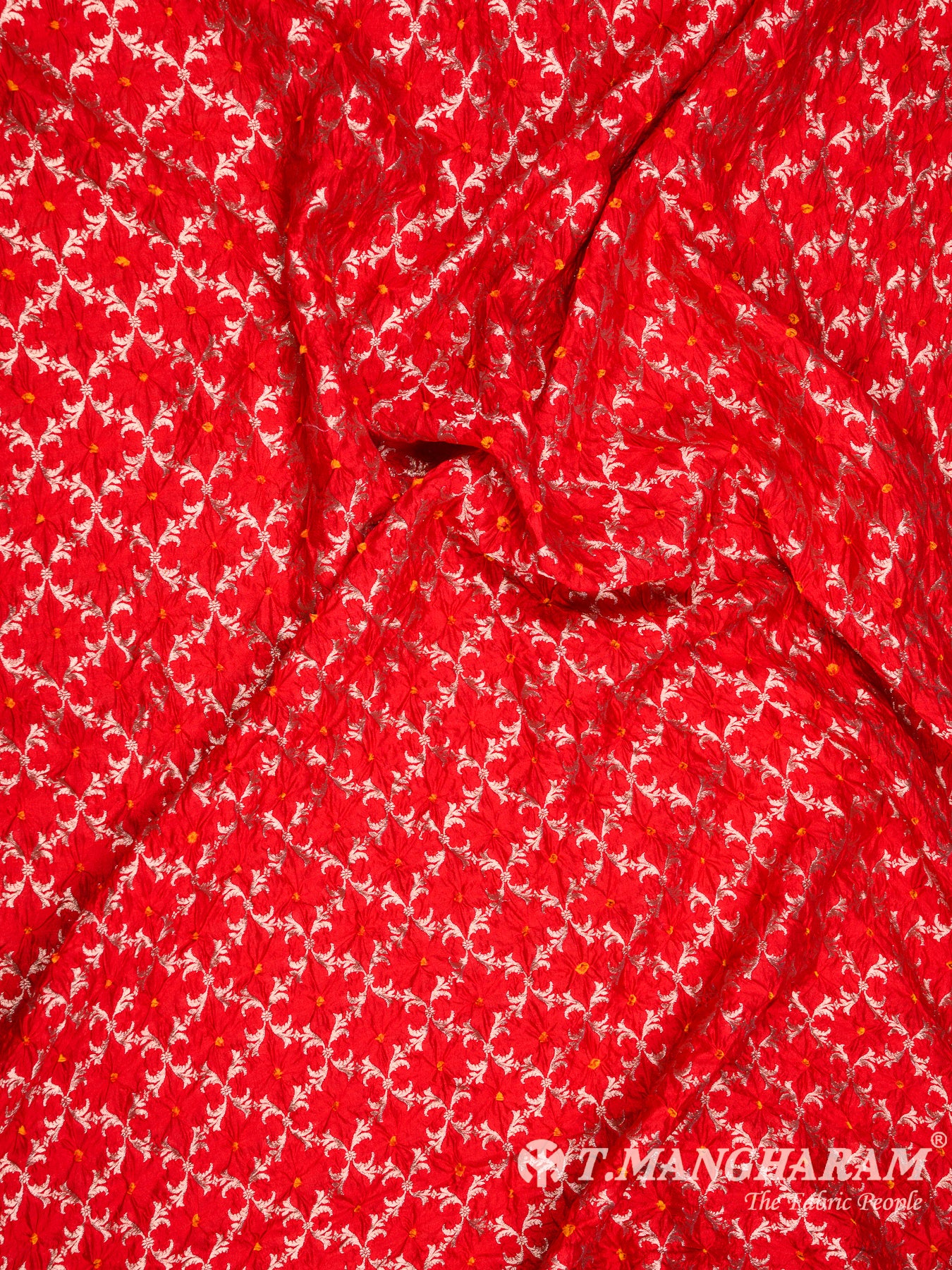 Red Banaras Fabric - EB5785 view-4