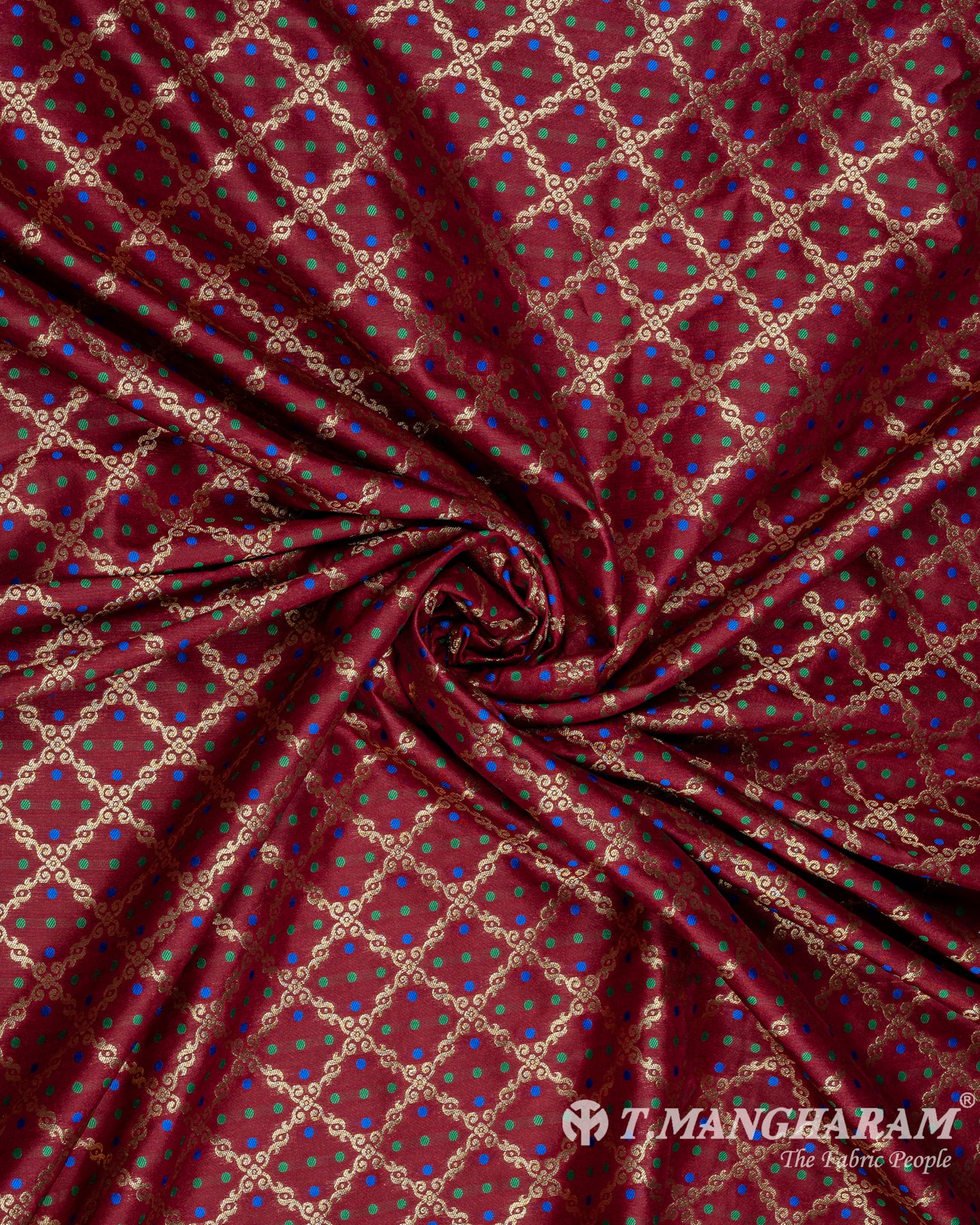 Maroon Banaras Fabric - EC9469 view-1