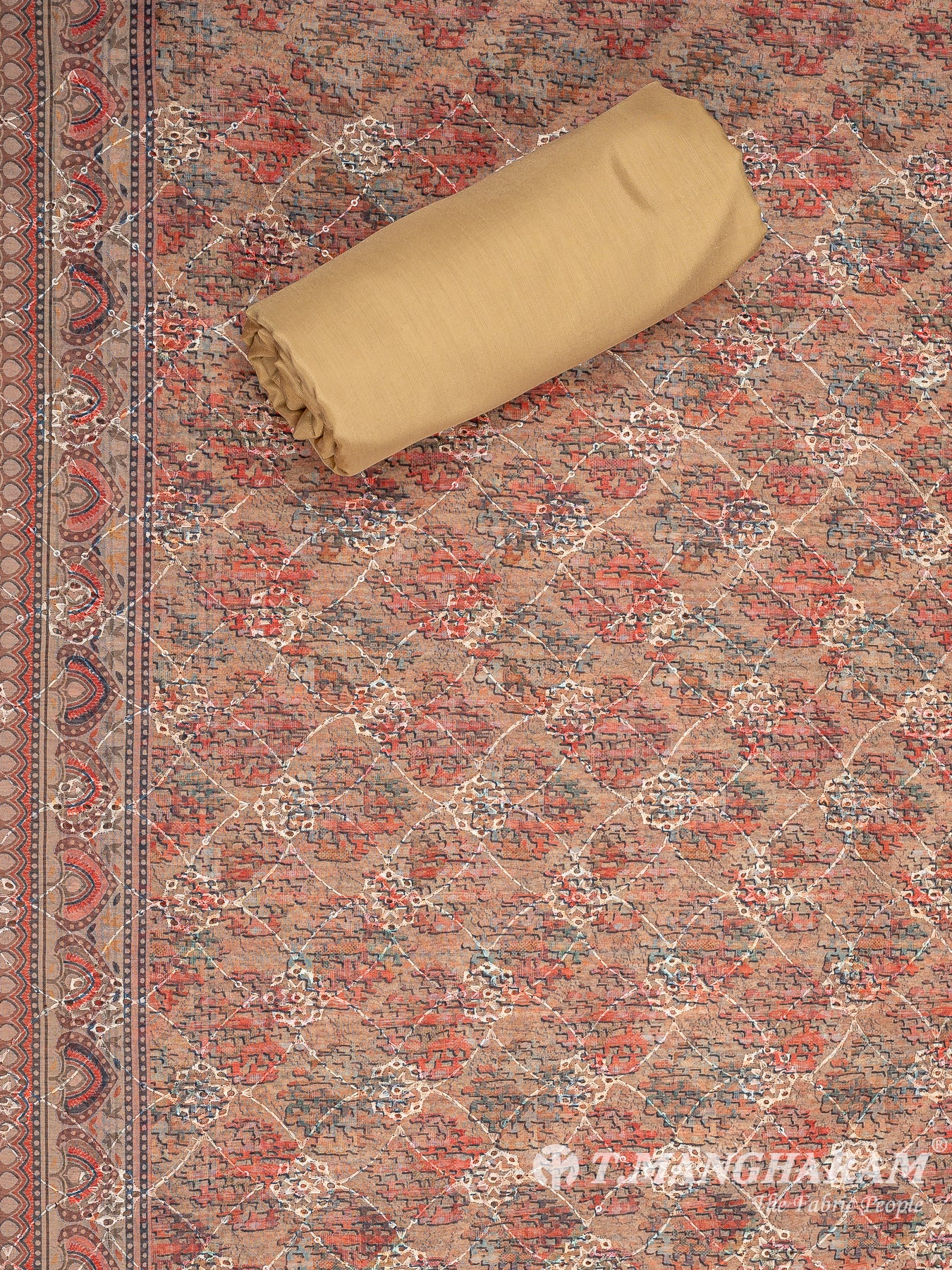 Multicolor Organza Tissue Chudidhar Fabric Set - EG1833 view-2
