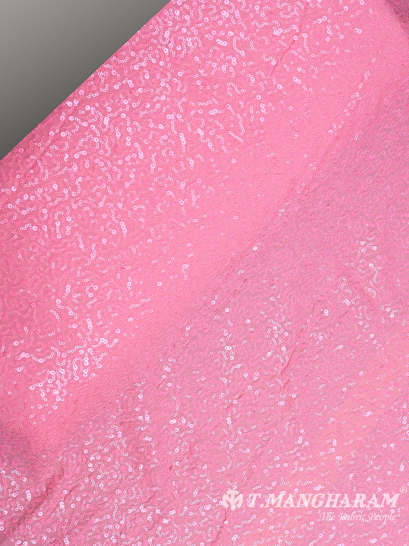 Pink Sequin Georgette Fabric - EB5748 view-2