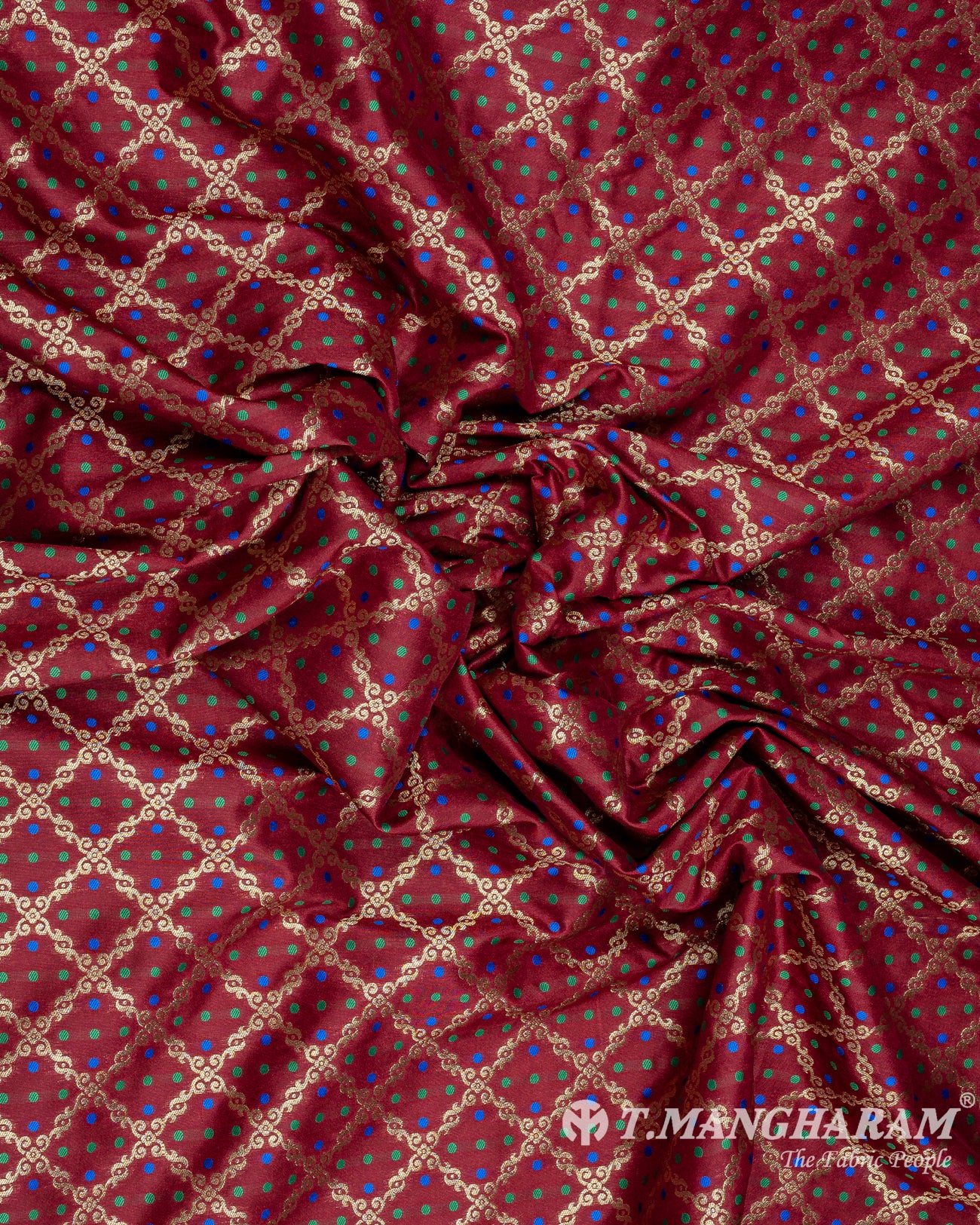 Maroon Banaras Fabric - EC9469 view-4