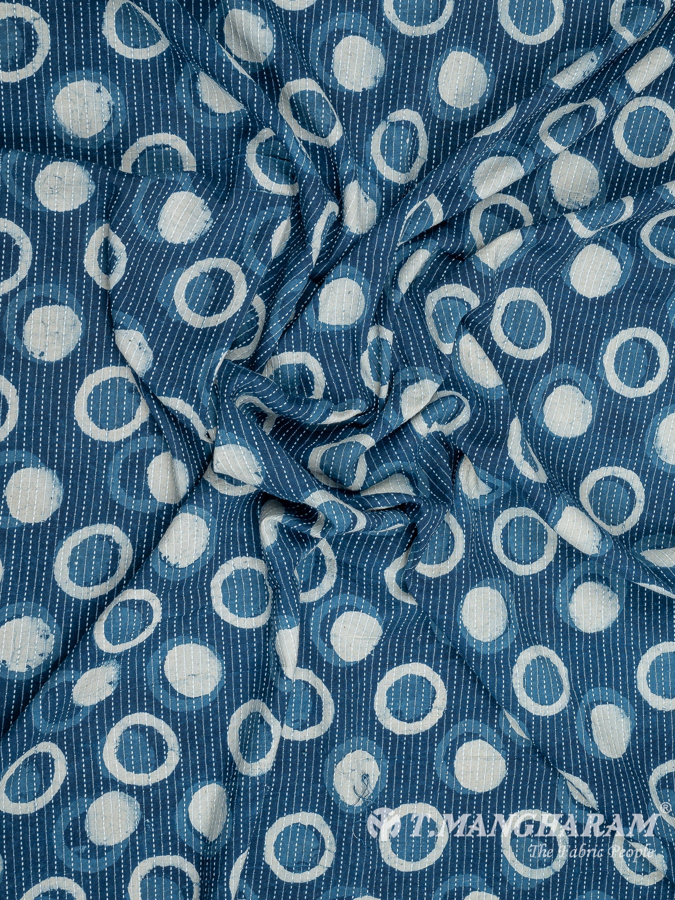 Blue Cotton Fabric - EC8216 view-4
