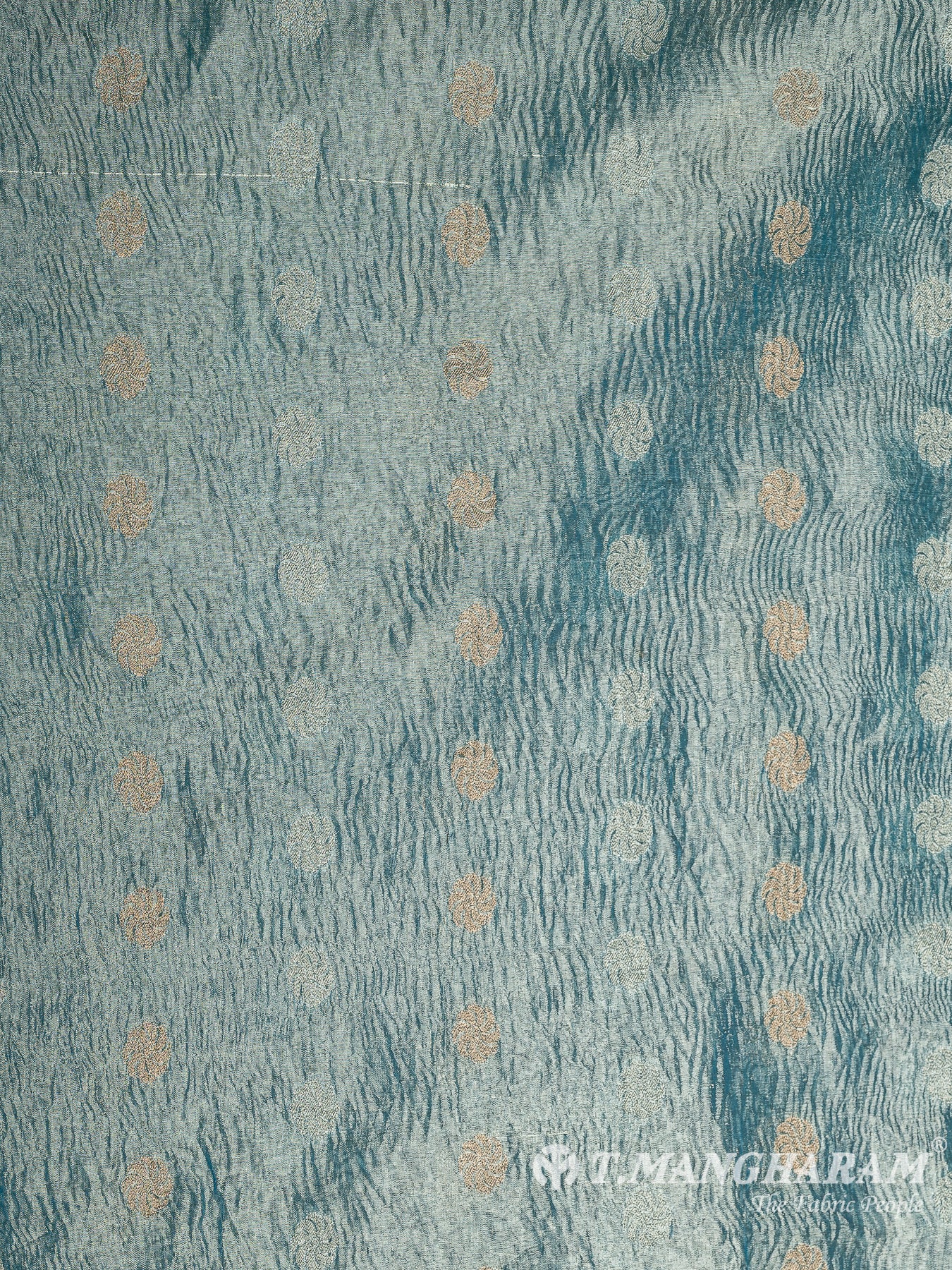 Blue Semi Banaras Fabric - EB6808 view-3