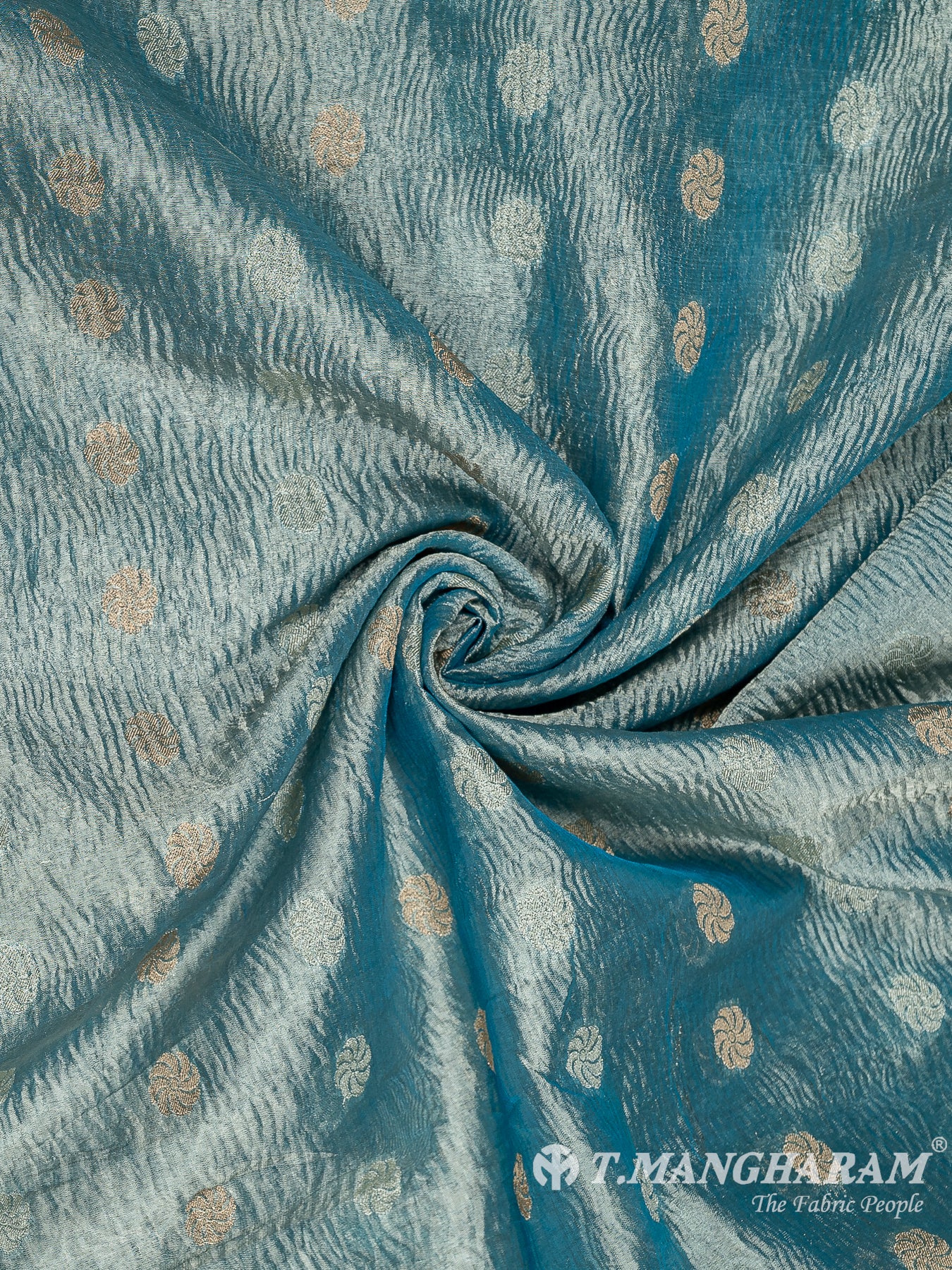 Blue Semi Banaras Fabric - EB6808 view-1